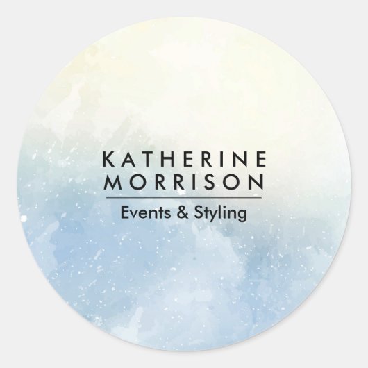 水色（青） ラウンドシール (正面)