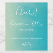 水色（青） |ワインボトルラベル ワインラベル (シングルラベル)