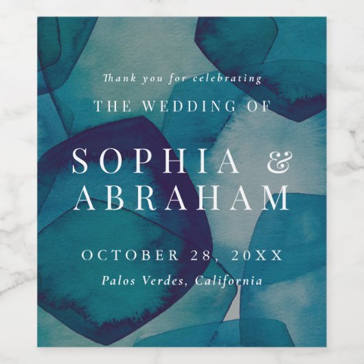 水色（青） ワインラベル (シングルラベル)