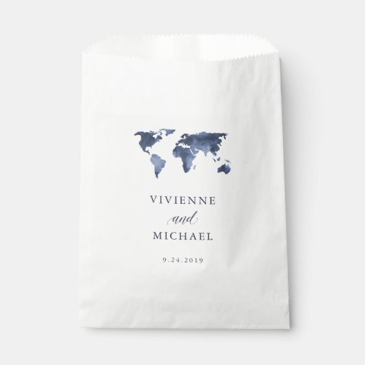 水色（青） |世界地図結婚ズ フェイバーバッグ (正面)