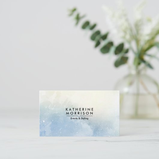 水色（青） 名刺 (スタンド正面)