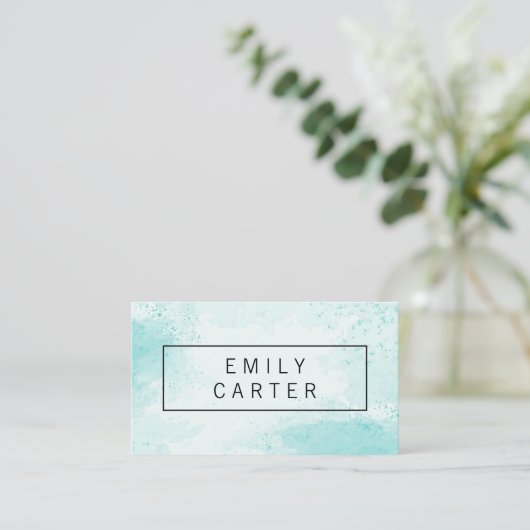 水色（青） 名刺 (スタンド正面)