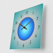 水色/青/緑の円>壁時計 スクエア壁時計 (傾斜)