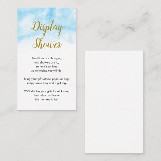 水色（青） |赤ちゃんシャワーカードの表示 エンクロージャーカード (正面/裏面)