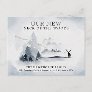 水色「Neck of the Woods」の新しい住所 案内ポストカード