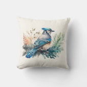水色Blue Jay Bird クッション (正面)