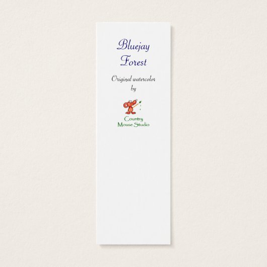 水色Bluejay Bird in Forest Bird BookMark (裏面)