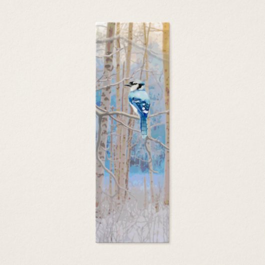 水色Bluejay Bird in Forest Bird BookMark (正面)