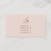 水色bohoフローラバイオリンビジネスカード 名刺 (裏面)