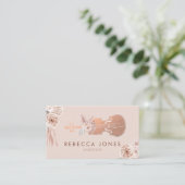 水色bohoフローラバイオリンビジネスカード 名刺 (スタンド正面)