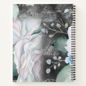 水色Chalkboardバラ行頭文字 ノートブック (裏面)