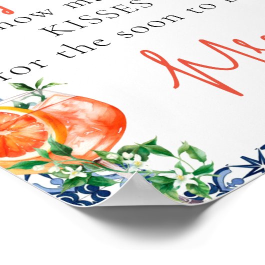 水色Spritz推測シャワーのゲームの数 ポスター (角)