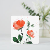 水色Vermillionバラグリーティングカード シーズンカード (スタンド正面)