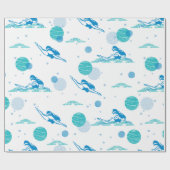 水芸術のパターンのスイミングガール ラッピングペーパー (フラット)