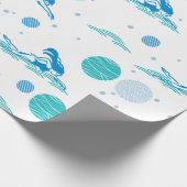 水芸術のパターンのスイミングガール ラッピングペーパー (角)