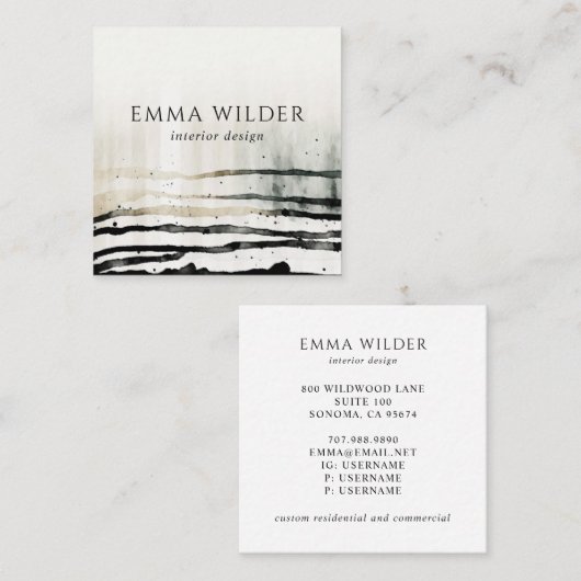 水芸術的オーガニック色の形状 スクエア名刺 (正面/裏面)