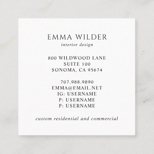 水芸術的オーガニック色の形状 スクエア名刺 (裏面)