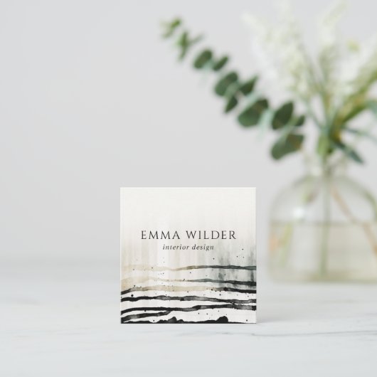 水芸術的オーガニック色の形状 スクエア名刺 (スタンド正面)