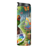 水芸術的流に浮かぶお洒落カエル タンブラー (回転右)