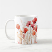 水芸術的色のケシを押し乾燥 コーヒーマグカップ (左)