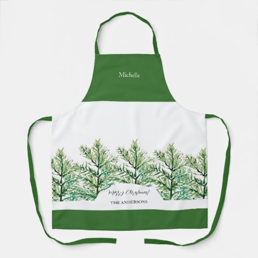 水芸術的色の木パーソナライズされた エプロン (正面)