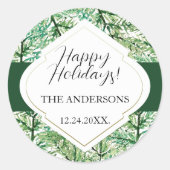 水芸術的色の木パーソナライズされた ラウンドシール (正面)