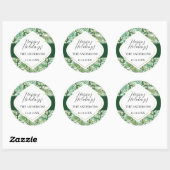 水芸術的色の木パーソナライズされた ラウンドシール (シート)