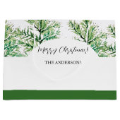 水芸術的色の木パーソナライズされた ラージペーパーバッグ (正面)