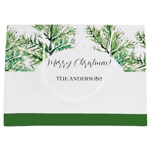 水芸術的色の木パーソナライズされた ラージペーパーバッグ (正面)