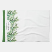 水芸術的色の緑の木パーソナライズされた キッチンタオル (横)