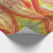 水芸術的色の赤い黄色の包装紙 ラッピングペーパー (角)
