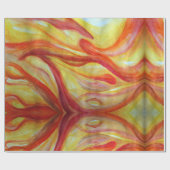 水芸術的色の赤い黄色の包装紙 ラッピングペーパー (フラット)