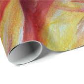 水芸術的色の赤い黄色の包装紙 ラッピングペーパー (ロールコーナー)