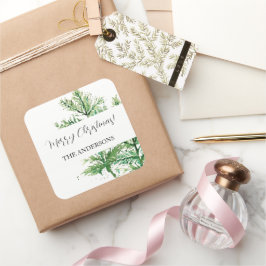 水芸術的色グリーンフォレスト スクエアシール