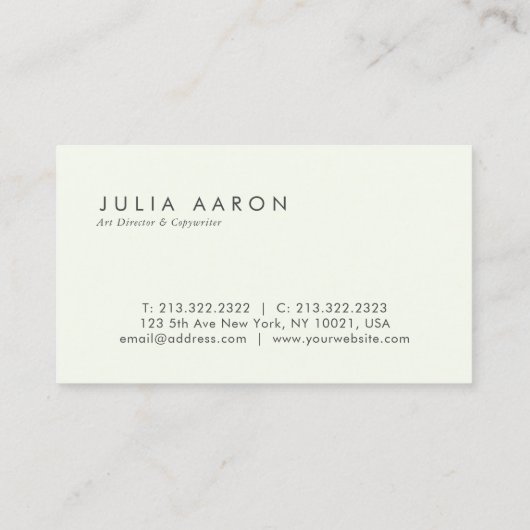 水芸術的色ジェムストーン緑ベージュ 名刺 (裏面)