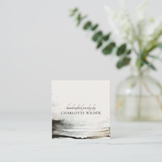 水芸術的色ジュエリー設計者抽象芸術 スクエア名刺 (スタンド正面)