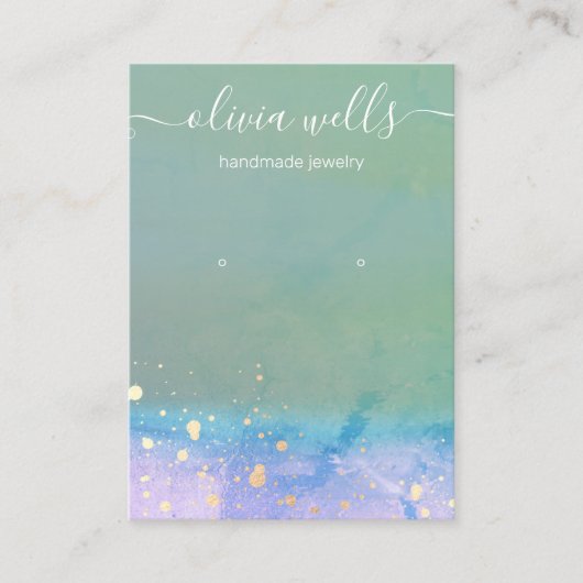 水芸術的色スクリプトイヤリングディスプレイブシン 名刺 (正面)