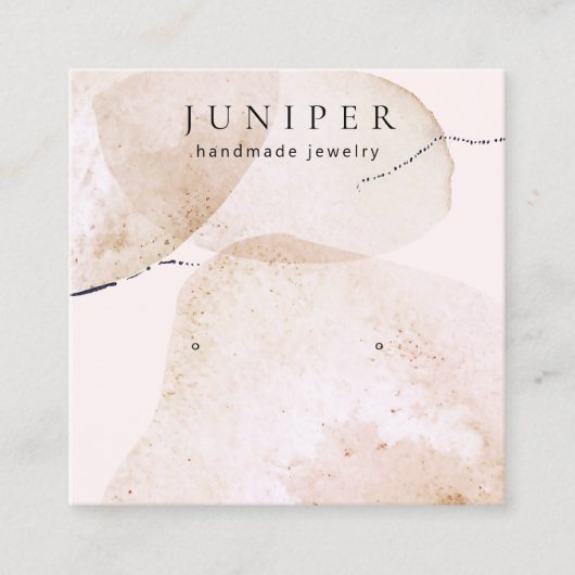 水芸術的色スタッドイヤリングジュエリー表示 スクエア名刺 (正面)