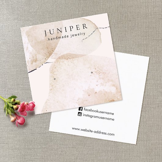 水芸術的色スタッドイヤリングジュエリー表示 スクエア名刺