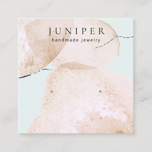 水芸術的色スタッドイヤリングジュエリー表示 スクエア名刺 (正面)