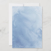 水芸術的色スノーフレーク青クリスマスカード 招待状 (裏面)