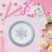 水芸術的色スノーフレーク青クリスマス ペーパープレート (パーティー)