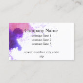 水芸術的色スプラッシュパープルデザイン 名刺 (裏面)