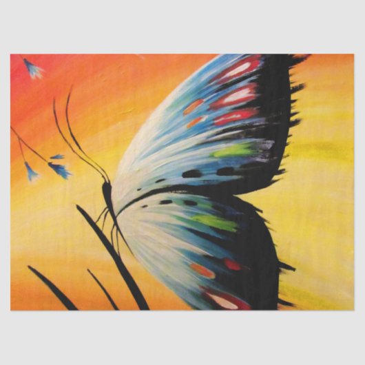 水芸術的色バタフライデコップル 薄葉紙 (正面)