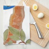 水芸術的色バードブルークッコオシュリケ キッチンタオル (四つ折り)