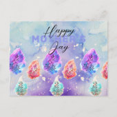 水芸術的色パステル葉インクマザーズデイ ポストカード (正面)