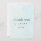 水芸術的色フローライラストレーション サンキューカード (正面)