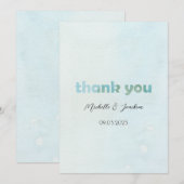 水芸術的色フローライラストレーション サンキューカード (正面/裏面)