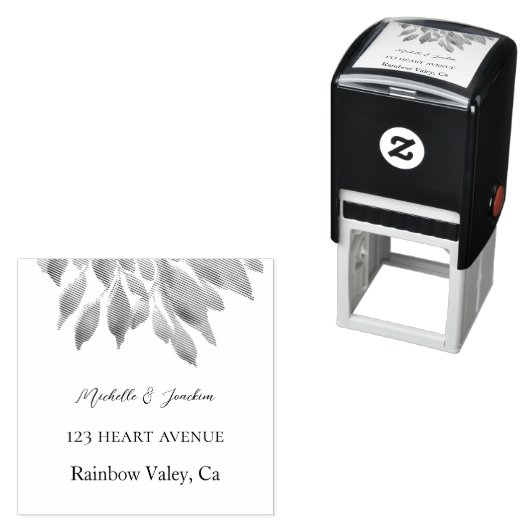 水芸術的色フローライラストレーション セルフインキングスタンプ (インサイチュ)