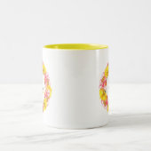 水芸術的色ポピーリースモノグラム ツートーンマグカップ (中央)